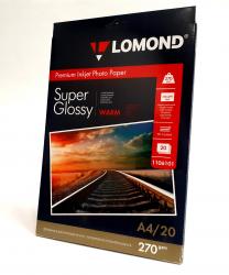 Фотопапір Lomond SuperGlossy Warm 21x29.7 (А4) 270  20л.