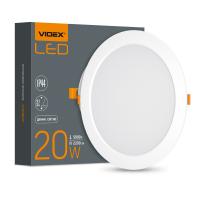 Світильник LED вбудований круглий Videx 20W 5000K