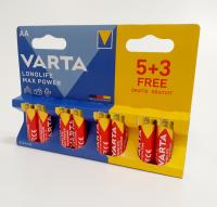 Батарейка Varta LR 6 Max Power (4706)/AA 8bl
